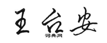 駱恆光王台安行書個性簽名怎么寫