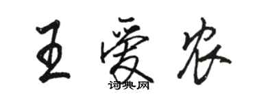 駱恆光王愛農行書個性簽名怎么寫