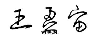 曾慶福王盈宙草書個性簽名怎么寫