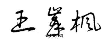 曾慶福王峰楓草書個性簽名怎么寫