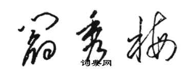 駱恆光閻秀梅草書個性簽名怎么寫