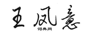 駱恆光王鳳意行書個性簽名怎么寫