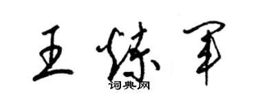梁錦英王煉軍草書個性簽名怎么寫