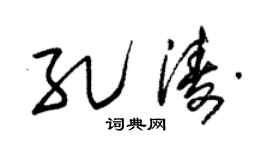 朱錫榮孔濤草書個性簽名怎么寫