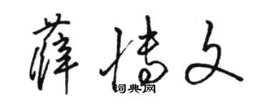 駱恆光薛博文草書個性簽名怎么寫