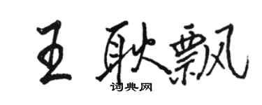 駱恆光王耿飄行書個性簽名怎么寫