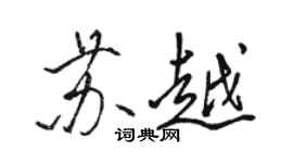 駱恆光蘇越行書個性簽名怎么寫