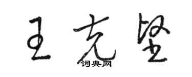 駱恆光王克堅草書個性簽名怎么寫