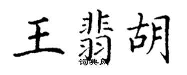 丁謙王翡胡楷書個性簽名怎么寫