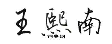 駱恆光王熙南行書個性簽名怎么寫