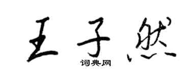 王正良王子然行書個性簽名怎么寫