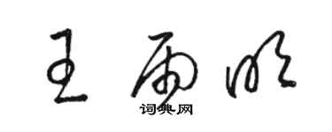 駱恆光王雨明草書個性簽名怎么寫