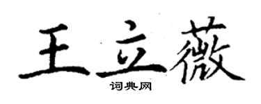 丁謙王立薇楷書個性簽名怎么寫