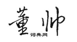 駱恆光董帥行書個性簽名怎么寫