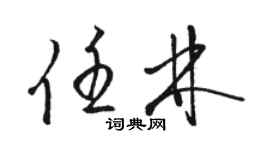 駱恆光任林草書個性簽名怎么寫