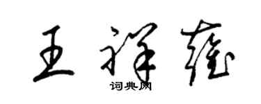 梁錦英王祥雍草書個性簽名怎么寫