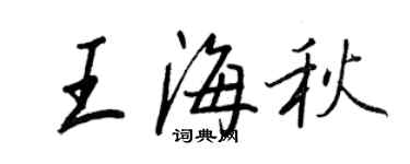 王正良王海秋行書個性簽名怎么寫