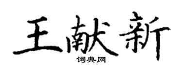 丁謙王獻新楷書個性簽名怎么寫