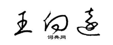 梁錦英王向遠草書個性簽名怎么寫