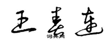 曾慶福王春連草書個性簽名怎么寫