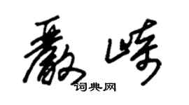 朱錫榮嚴崎草書個性簽名怎么寫