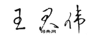 駱恆光王君偉草書個性簽名怎么寫