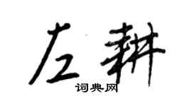 王正良左耕行書個性簽名怎么寫