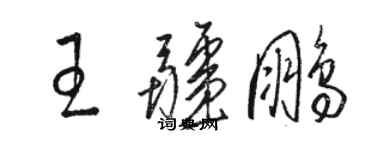 駱恆光王疆鵬草書個性簽名怎么寫