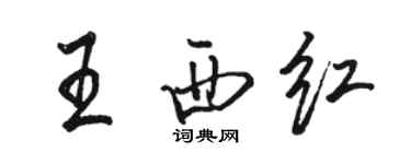 駱恆光王西紅行書個性簽名怎么寫