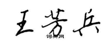 王正良王芳兵行書個性簽名怎么寫