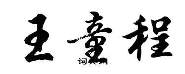 胡問遂王童程行書個性簽名怎么寫