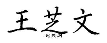 丁謙王芝文楷書個性簽名怎么寫