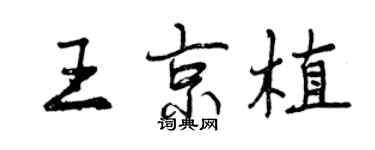 曾慶福王京植行書個性簽名怎么寫