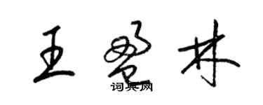 梁錦英王盈林草書個性簽名怎么寫