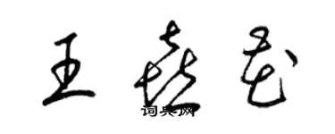 梁錦英王喜花草書個性簽名怎么寫