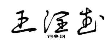 曾慶福王潤武草書個性簽名怎么寫