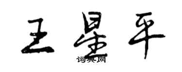 曾慶福王星平行書個性簽名怎么寫