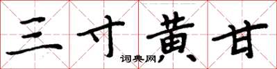 周炳元三寸黃甘楷書怎么寫