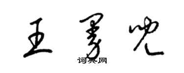 梁錦英王曼兒草書個性簽名怎么寫