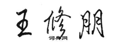 駱恆光王修朋行書個性簽名怎么寫