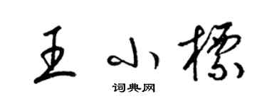 梁錦英王小標草書個性簽名怎么寫