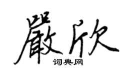 王正良嚴欣行書個性簽名怎么寫