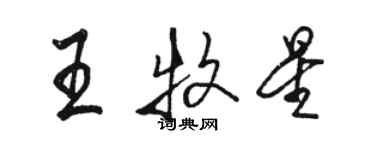 駱恆光王牧星行書個性簽名怎么寫