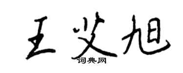 王正良王艾旭行書個性簽名怎么寫
