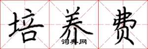 荊霄鵬培養費楷書怎么寫