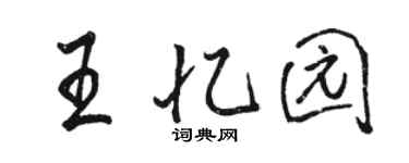 駱恆光王憶園行書個性簽名怎么寫