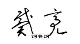 梁錦英戴亮草書個性簽名怎么寫