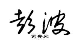 朱錫榮彭波草書個性簽名怎么寫