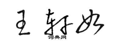 駱恆光王軒如草書個性簽名怎么寫