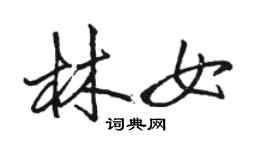 駱恆光林女行書個性簽名怎么寫